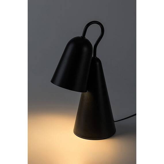 ​Veioza, realizata din metal, abajurul in forma de clopot, design modern si compact, soclu E14, 40 W, 350 x 130 mm, culoare neagra - 3- Roveli