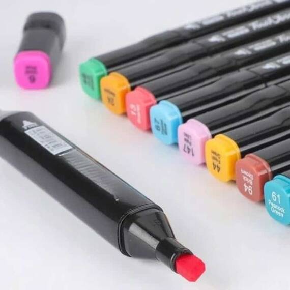 ​Set 60 markere duble DacEnergy©, cerneala pe baza de alcool, cu varf de 1 mm si 6 mm, cu geanta, nuante vibrante, intense, colorate - 3- Roveli