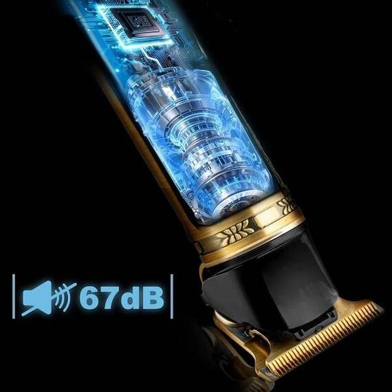 ​Aparat de tuns, lama de otel, afisaj LCD, de la 1 la 9 mm, timp de functionare 2, 5 ore, 3 viteze de rotatie 8500 / 7500 / 6000 RPM, incarcare USB-C, cu model, gold - 4- Roveli