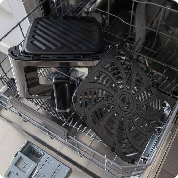 ​Friteuza cu aer Berdsen, tava de copt din otel inoxidabil, panou tactil intuitiv, reglarea temperaturii pana la 200°C, programe automate pentru diverse feluri de mancare, 6,5 litri, 1700 W - 4- Roveli