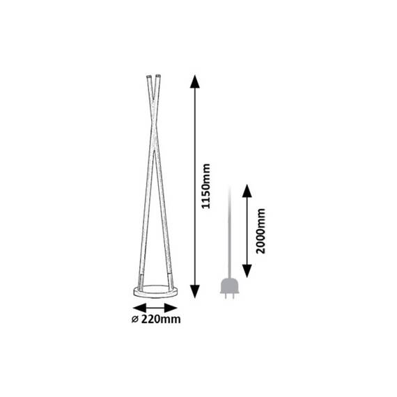 ​Lampadar LED, realizat din metal, abajur din acril, comutator on/off, 28 W, 3050 lm, lumina calda, 1150 x220 x220 mm, IP20, negru mat si alb - 5- Roveli