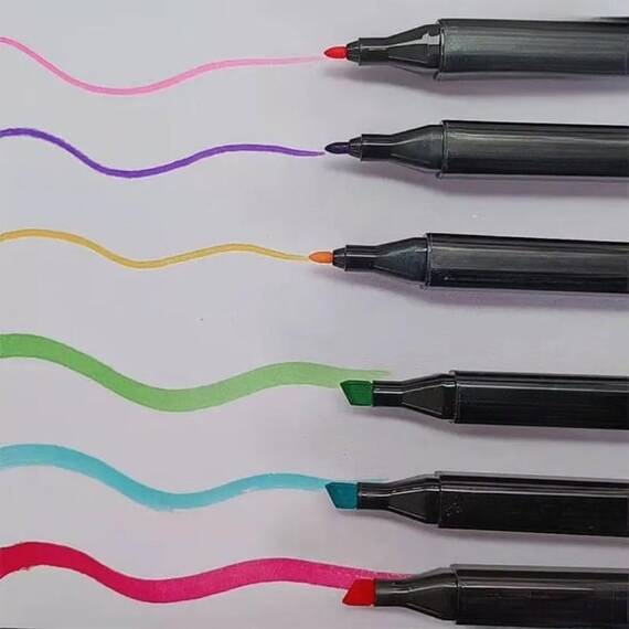 ​Set 80 markere duble DacEnergy©, cerneala pe baza de alcool, cu varf de 1 mm si 6 mm, cu geanta, nuante vibrante, intense, colorate - 5- Roveli