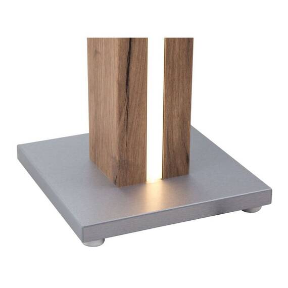 ​Lampadar, abajur textil, 2 surse de lumina LED si E27, 17 W, 1900 lm, lumina calda, functie de reglare a intensitatii luminoase, aspect lemn si alb - 6- Roveli