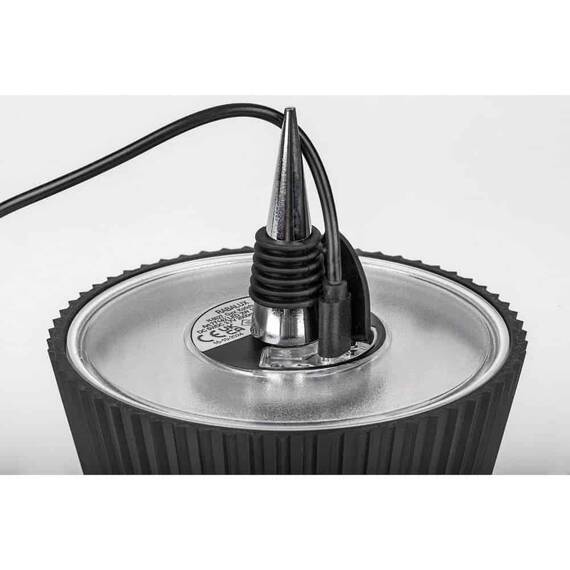 ​Veioza LED pentru exterior, realizata din plastic, design modern si sofisticat, acumulator de 3.7 V si 2000 mAh, cablu USB-C, 2 W, IP44, lumina calda, negru - 6- Roveli