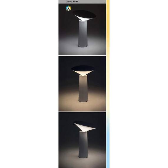 ​Veioza LED pentru exterior, realizata din plastic, abajur in forma de diamant, lumina calda, neutra, rece, bateria integrata de 3.7 V 2000 mAh, cablu USB-C, 3 W, alb - 7- Roveli