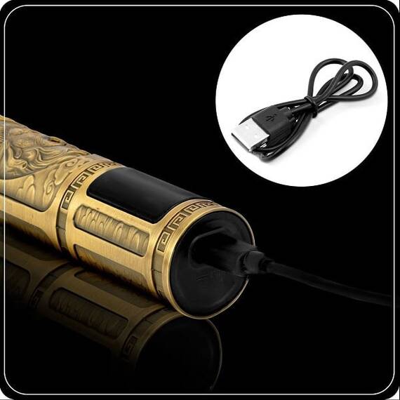 ​Aparat de tuns, lama de otel, afisaj LCD, de la 1 la 9 mm, timp de functionare 2, 5 ore, 3 viteze de rotatie 8500 / 7500 / 6000 RPM, incarcare USB-C, model leu, auriu - 7- Roveli