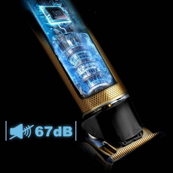 ​Aparat de tuns, lama de otel, afisaj LCD, de la 1 la 9 mm, timp de functionare 2,5 ore, 3 viteze de rotatie 8500 / 7500 / 6000 RPM, incarcare USB-C, auriu si negru - 7- Roveli
