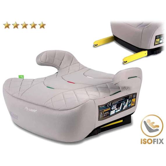 ​Scaun auto pentru copii, tapiterie detasabila, cu cotiere, ergonomic, interval de inaltime de la 125 la 150 cm, greutatea copilului 22 - 36 kg, sistem Isofix, instalare cu fata la directia de mers, gri - 7- Roveli