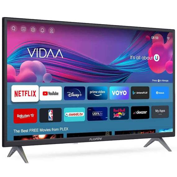 Televizor LED Smart Allview 32iPlay6000-H, rezolutia HD 1366 x 768 pixeli, player multimedia integrat, diagonala 81 cm, sistem operare VIDAA, Dolby Audio, negru - 5- Roveli