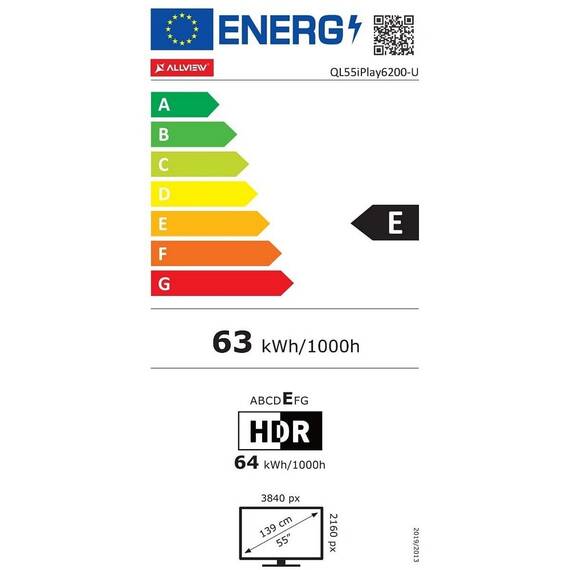 Televizor QLED Smart Allview QL55iPlay6200-U, rezolutie 4K UHD, 3840 x 2160 pixeli, diagonala 140 cm, Dolby Audio, Egalizator grafic, DNR, HDR, sistem operare VIDAA, clasa E, negru - 5- Roveli