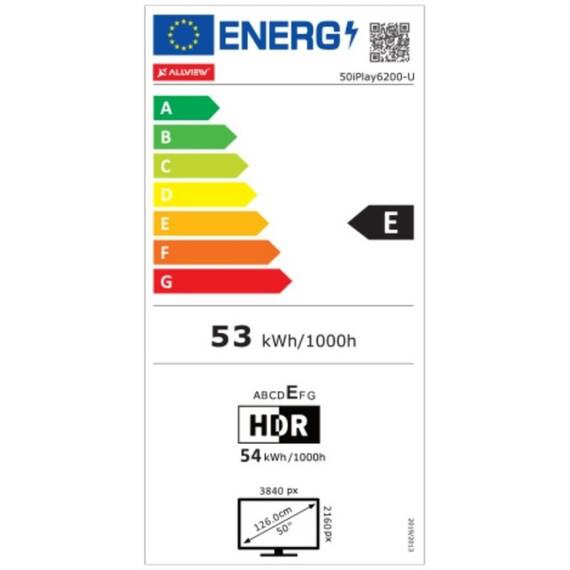 Televizor LED Smart Allview 50iPlay6200-U, rezoluti 4K UHD, 3840 x 2160 pixeli, diagonala 126 cm, sistem operare VIDAA, Dolby Audio, AVC, mod downmix, HDR10, clasa E, sistem operare VIDAA, negru - 7- Roveli