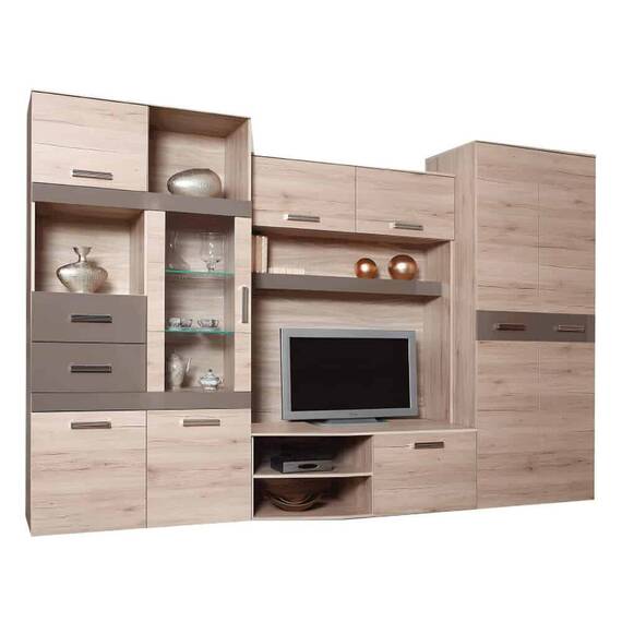 Ansamblu living, stejar san marino/latte extra lucios HG, ASSOR - - Roveli