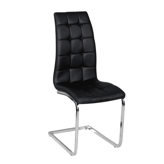 Scaun bucătărie, piele ecologică negru/crom, DULCIA - - Roveli