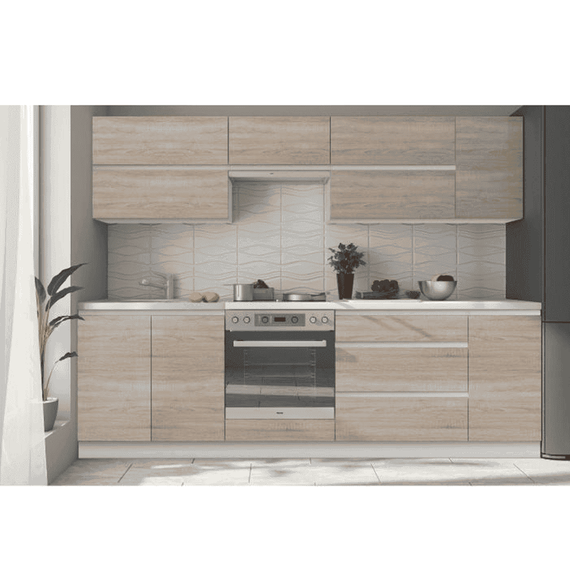 Dulap inferior cu 3 sertare, stejar sonoma, LINE - 8- Roveli