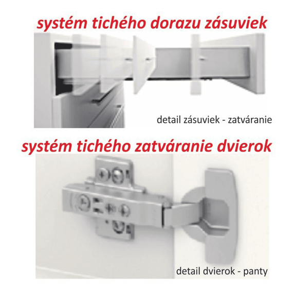 Dulap inferior cu 3 sertare, stejar sonoma/alb, LINE D60S3 - 6- Roveli