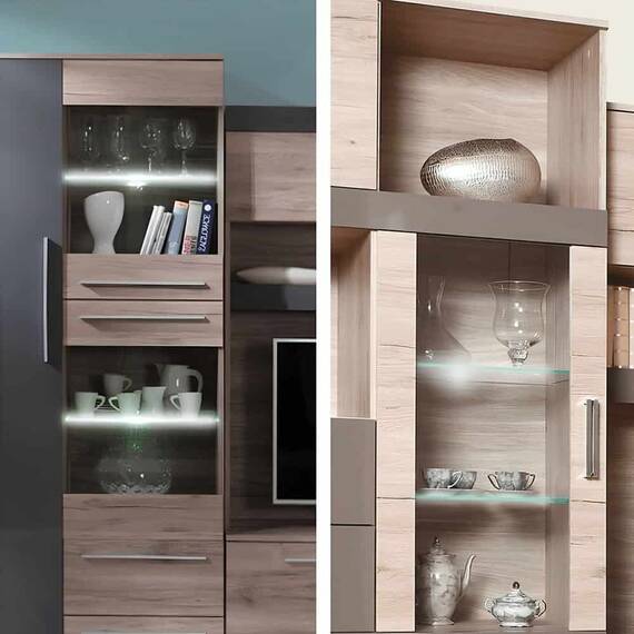 Ansamblu living, stejar san marino/latte extra lucios HG, ASSOR - 4- Roveli