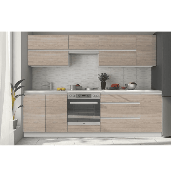 Dulap inferior cu 3 sertare, stejar sonoma/alb, LINE D60S3 - 8- Roveli