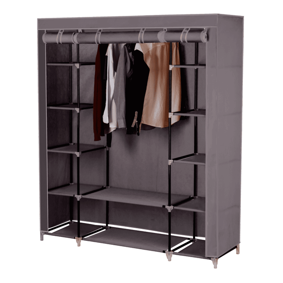 Organizator de garderobă, material textil/metal, maro, METIN VNW15 - - Roveli