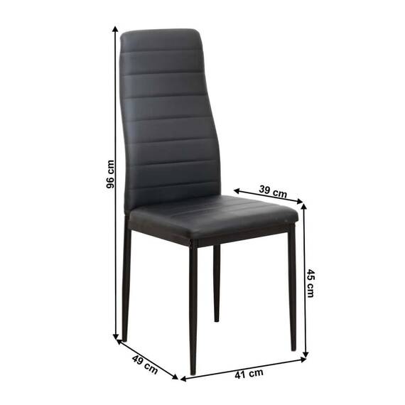 Scaun, piele eco neagră/metal negru, COLETA NOVA - 2- Roveli