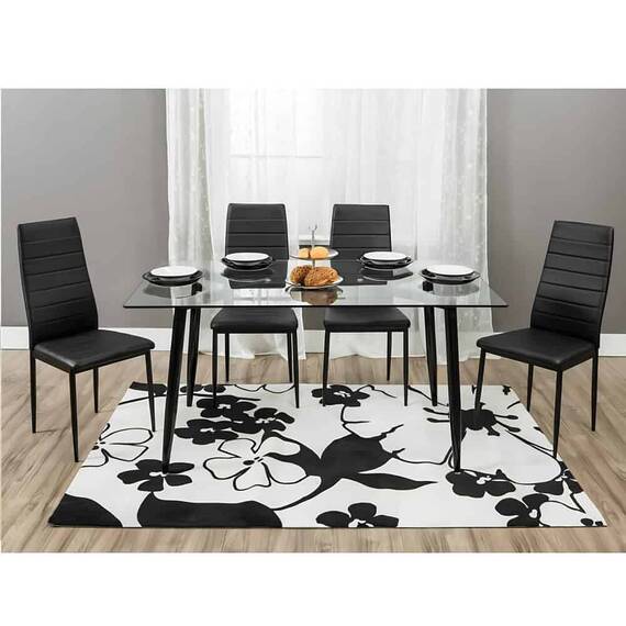 Scaun, piele eco neagră/metal negru, COLETA NOVA - 6- Roveli