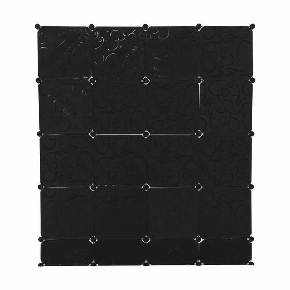 Organizator de dulap modular, negru / alb lapte, RODAN TYPE 2 - 6- Roveli