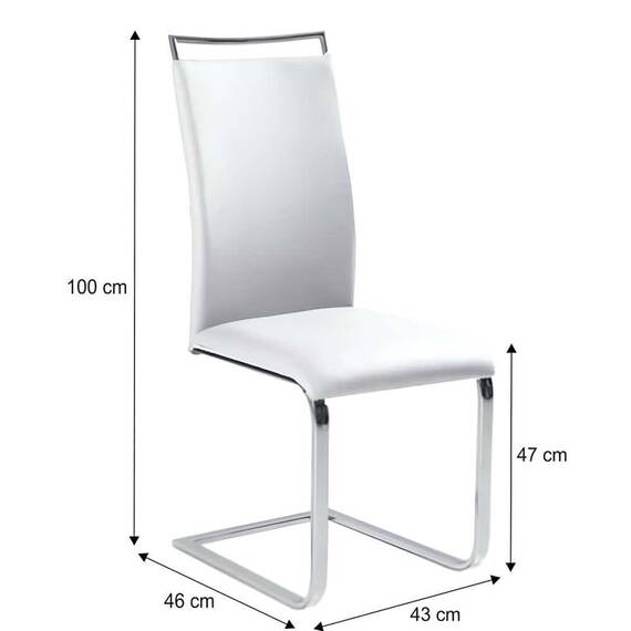 Scaun dining, alb, BARNA NEW - 2- Roveli
