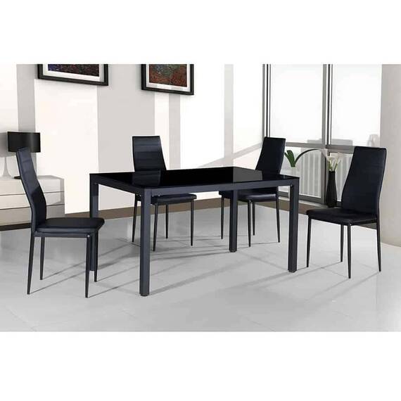Scaun, piele eco neagră/metal negru, COLETA NOVA - 4- Roveli
