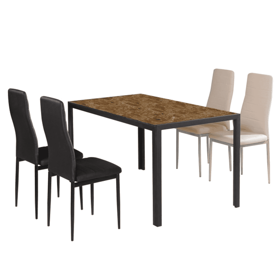 Scaune, piele ecologică caramel/metal gri, COLETA NOVA - 3- Roveli