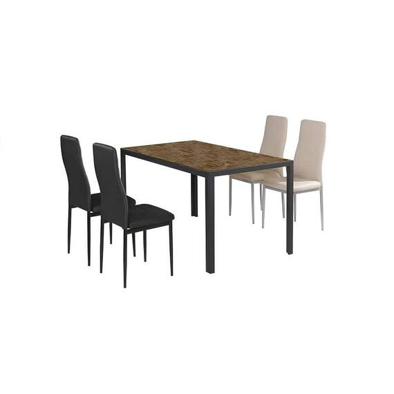 Scaun, piele eco neagră/metal negru, COLETA NOVA - 5- Roveli
