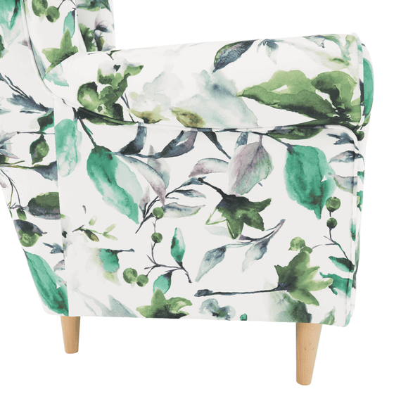 Fotoliu, material textil model frunze verzi, CHARLOT - 9- Roveli
