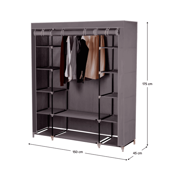 Organizator de garderobă, material textil/metal, maro, METIN VNW15 - 3- Roveli