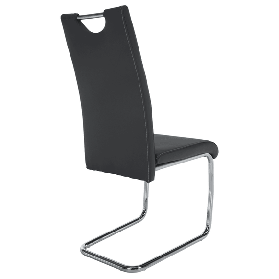 Scaun dining, gri închis / cusătură deschisă, ABIRA NEW - 3- Roveli