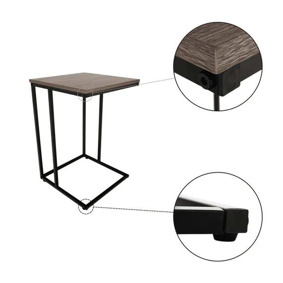 Măsuţă portabilă, stejar/negru, KALA - 4- Roveli