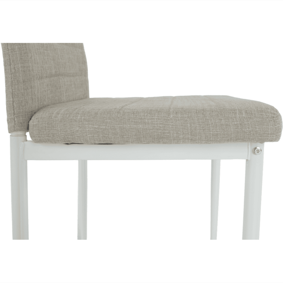 Scaun, textil bej/metal alb, COLETA NOVA - 10- Roveli