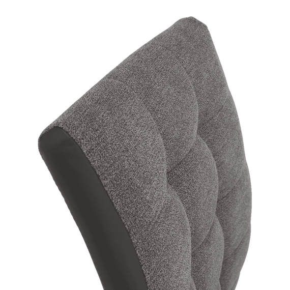 Scaun bucătărie, material textil gri deschis/piele ecologică gri/crom, SALOMA NEW - 11- Roveli