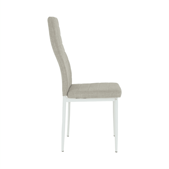 Scaun, textil bej/metal alb, COLETA NOVA - 6- Roveli