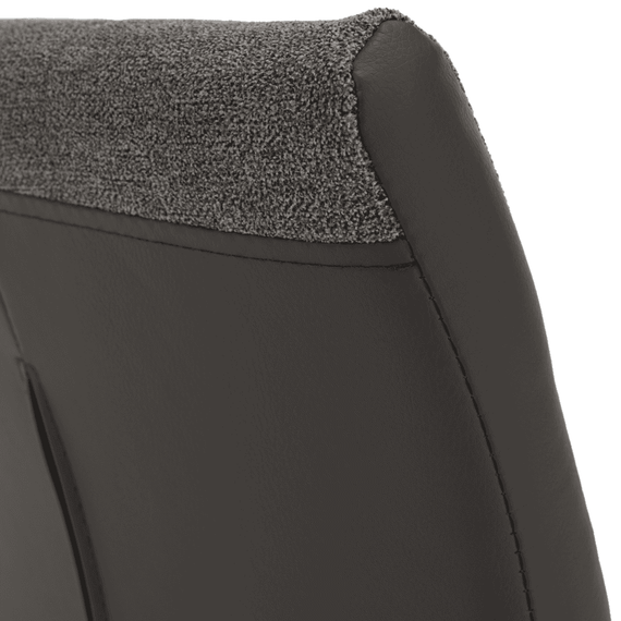 Scaun bucătărie, material textil gri deschis/piele ecologică gri/crom, SALOMA NEW - 12- Roveli