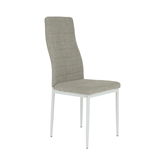 Scaun, textil bej/metal alb, COLETA NOVA - 5- Roveli