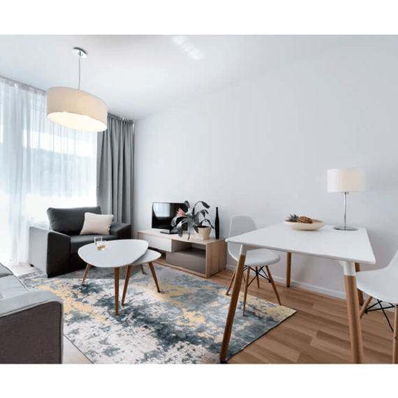 Covor 80x200 cm, albastru/gri/galben, MARION TYP 1 - 3- Roveli