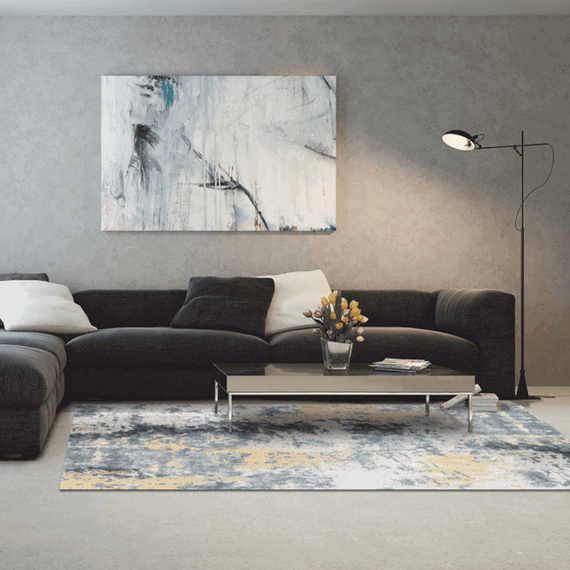 Covor 80x200 cm, albastru/gri/galben, MARION TYP 1 - 2- Roveli