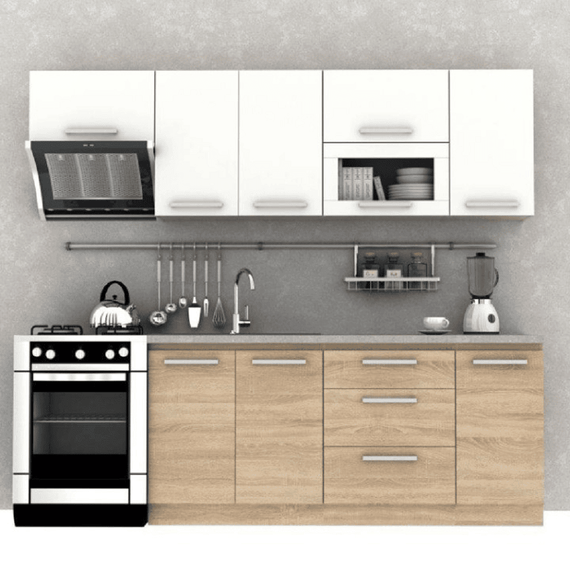 Cabinet superior, alb/stejar sonoma, NOVA PLUS NOPL-005-OH - 2- Roveli