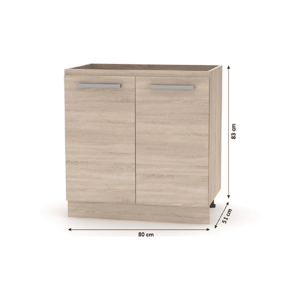 Ansamblu de bucătărie 2,4 m, stejar sonoma/alb, NOVA PLUS - 10- Roveli