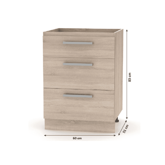 Ansamblu de bucătărie 2,4 m, stejar sonoma/alb, NOVA PLUS - 7- Roveli