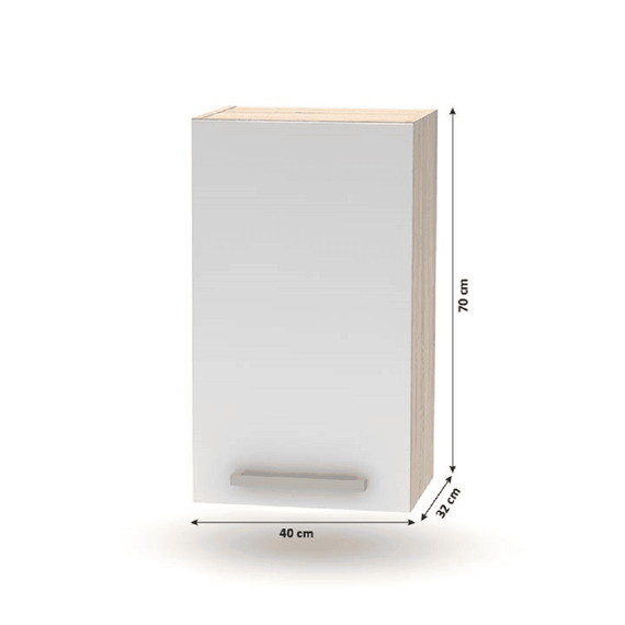 Cabinet superior, alb/stejar sonoma, NOVA PLUS NOPL-005-OH - 4- Roveli