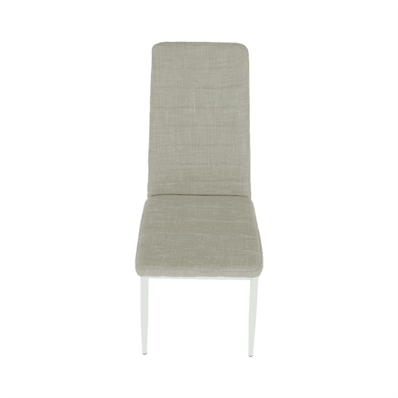 Scaun, textil bej/metal alb, COLETA NOVA - 8- Roveli