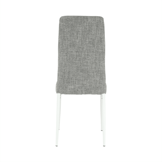 Scaun, textil gri deschis/metal alb, COLETA NOVA - 9- Roveli