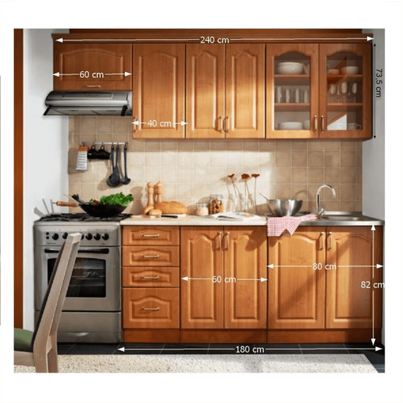 Ansamblu de bucătărie, arin, LORA MDF NEW KLASIK - 3- Roveli