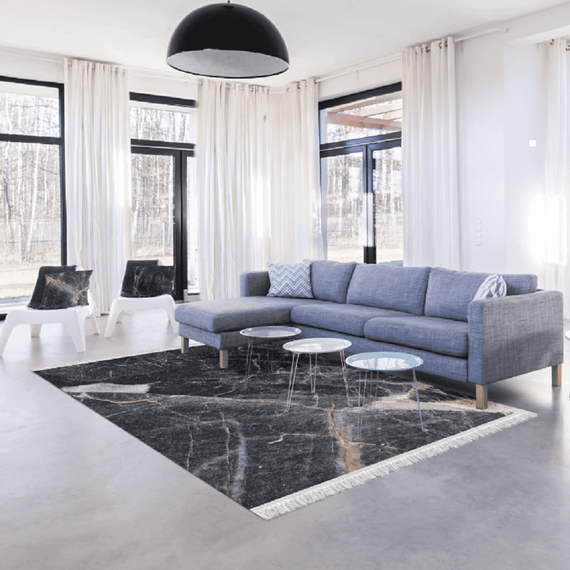 Covor, model albastru închis marmură, 120x180, RENOX TYP 1 - 10- Roveli