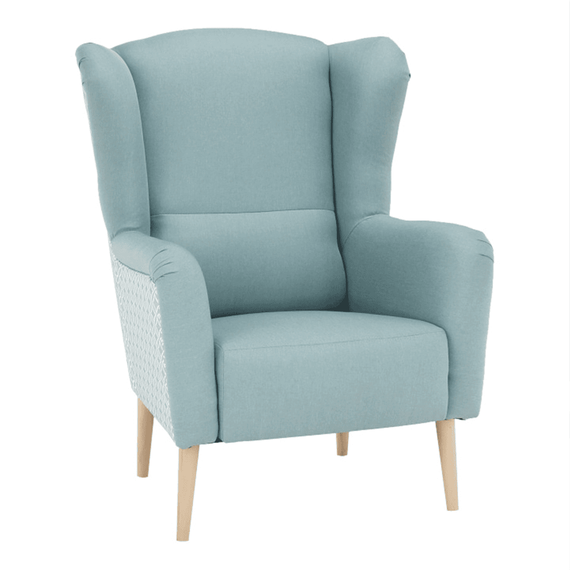 Scaun de design, ţesătură mentol/model, BELEK - - Roveli