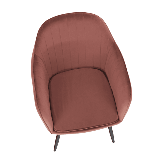 Fotoliu de design, catifea Velvet roz maroniu, ZIRKON - 5- Roveli
